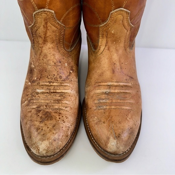 Acme Men's 4607 Brown Mid-Calf Almond Toe Cowboy Western Boots - Size 8.5D - Picture 5 of 8